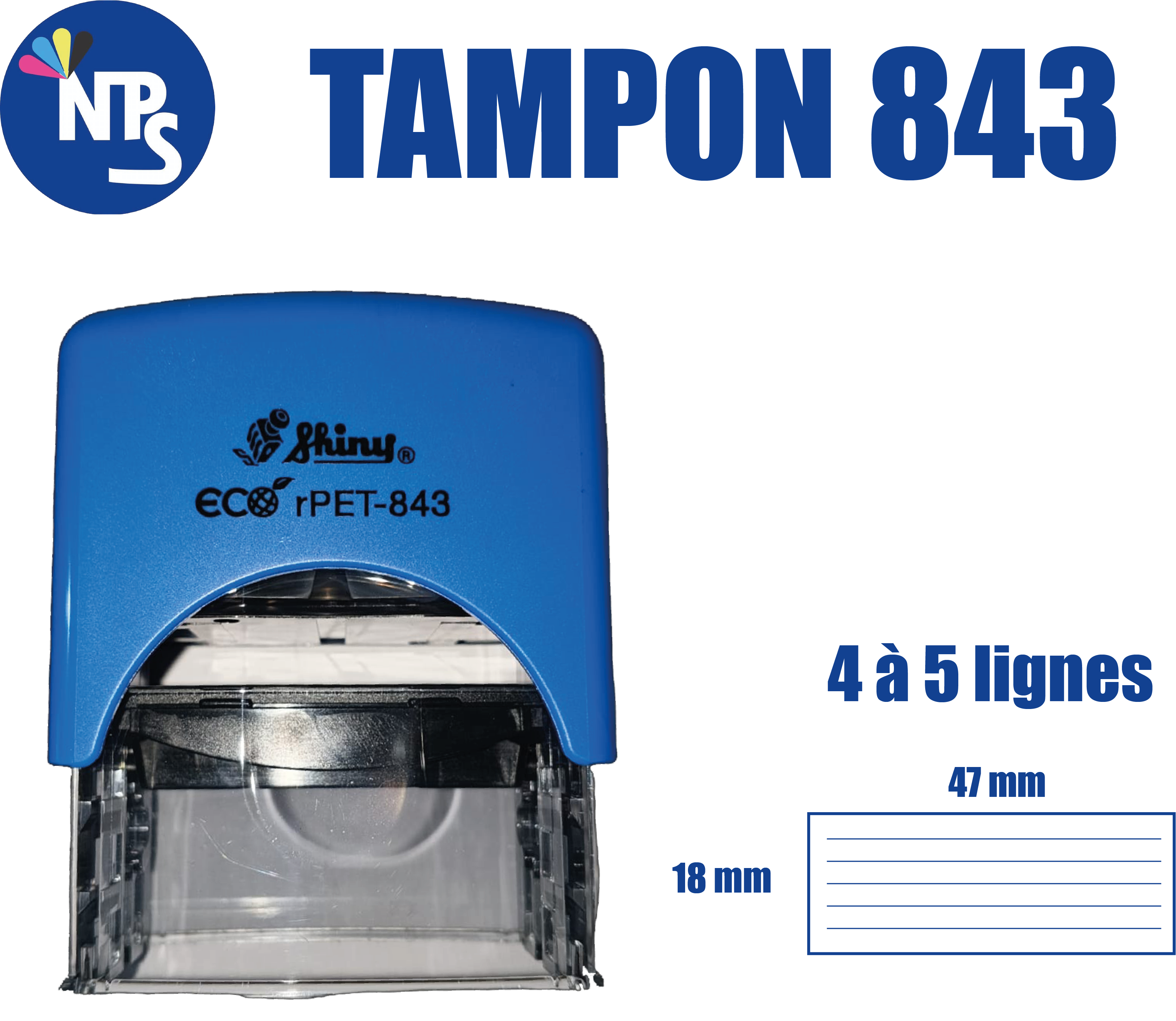 TAMPON ENCREUR N°843 FORMAT 47mmx18mm