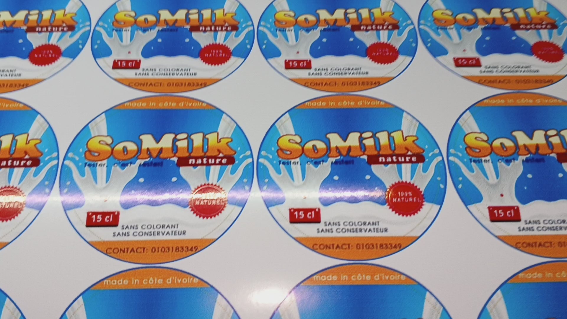 ÉTIQUETTES PRODUITS TOUTES FORMES CIRCULAIRE,RECTANGULAIRE, CARRE,  EN VINYL AUTOCOLLANT BLANC